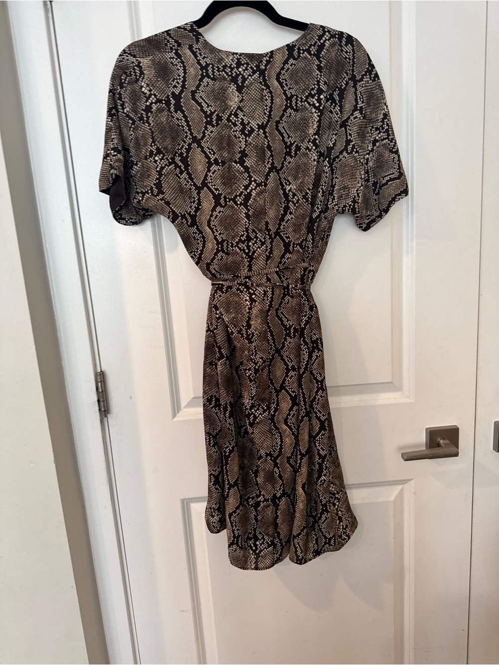 Aritzia Babaton Snake Print Wrap Dress in Brown/Black - Picture 2 of 3